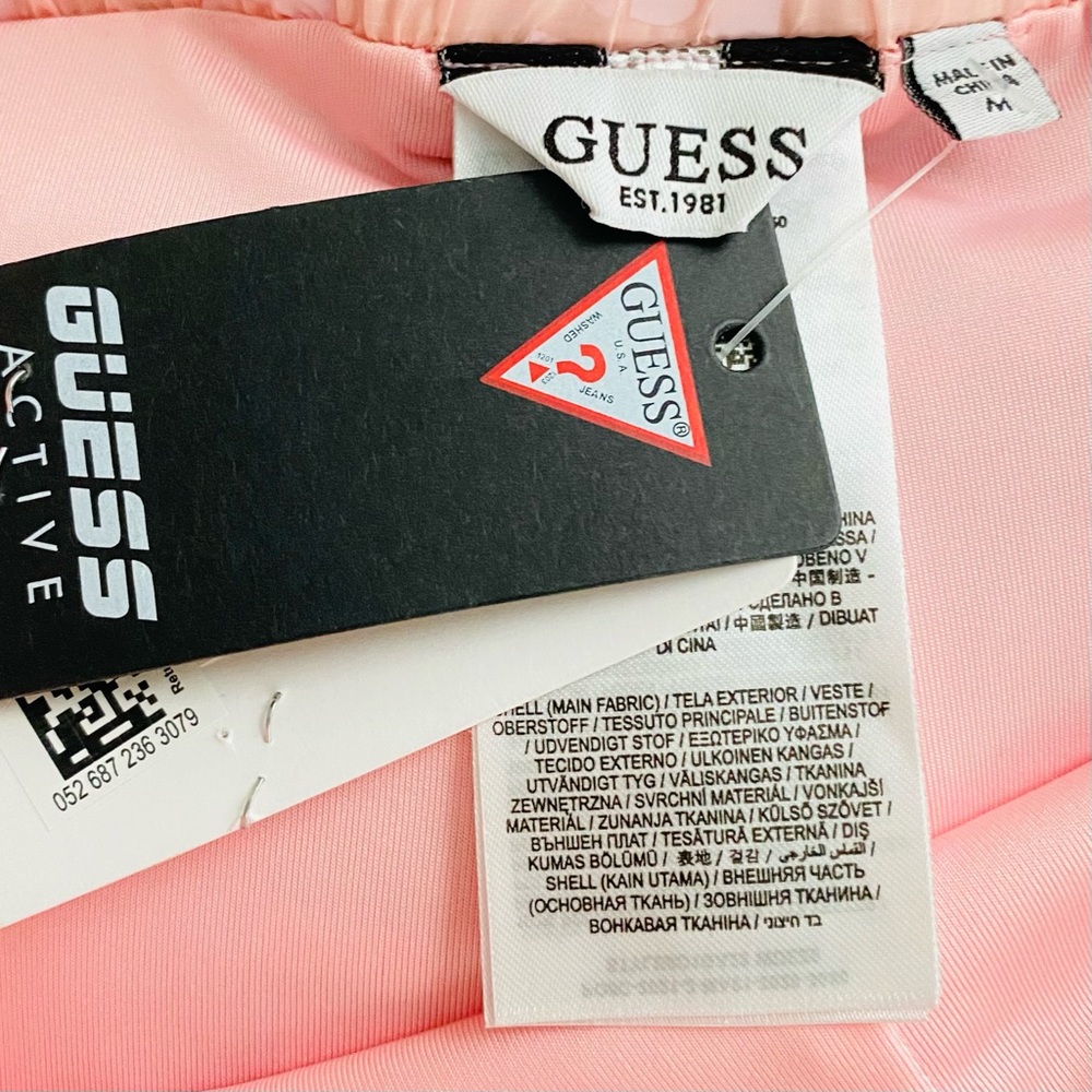 GUESS Shorts Pink Logo Active Size M - Picture 5 of 5